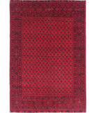 Afghan 6'6'' X 9'6'' Hand-Knotted Wool Rug 6'6'' x 9'6'' (195 X 285) / Red / Red