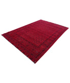 Afghan 6'6'' X 9'5'' Hand-Knotted Wool Rug 6'6'' x 9'5'' (195 X 283) / Red / Red