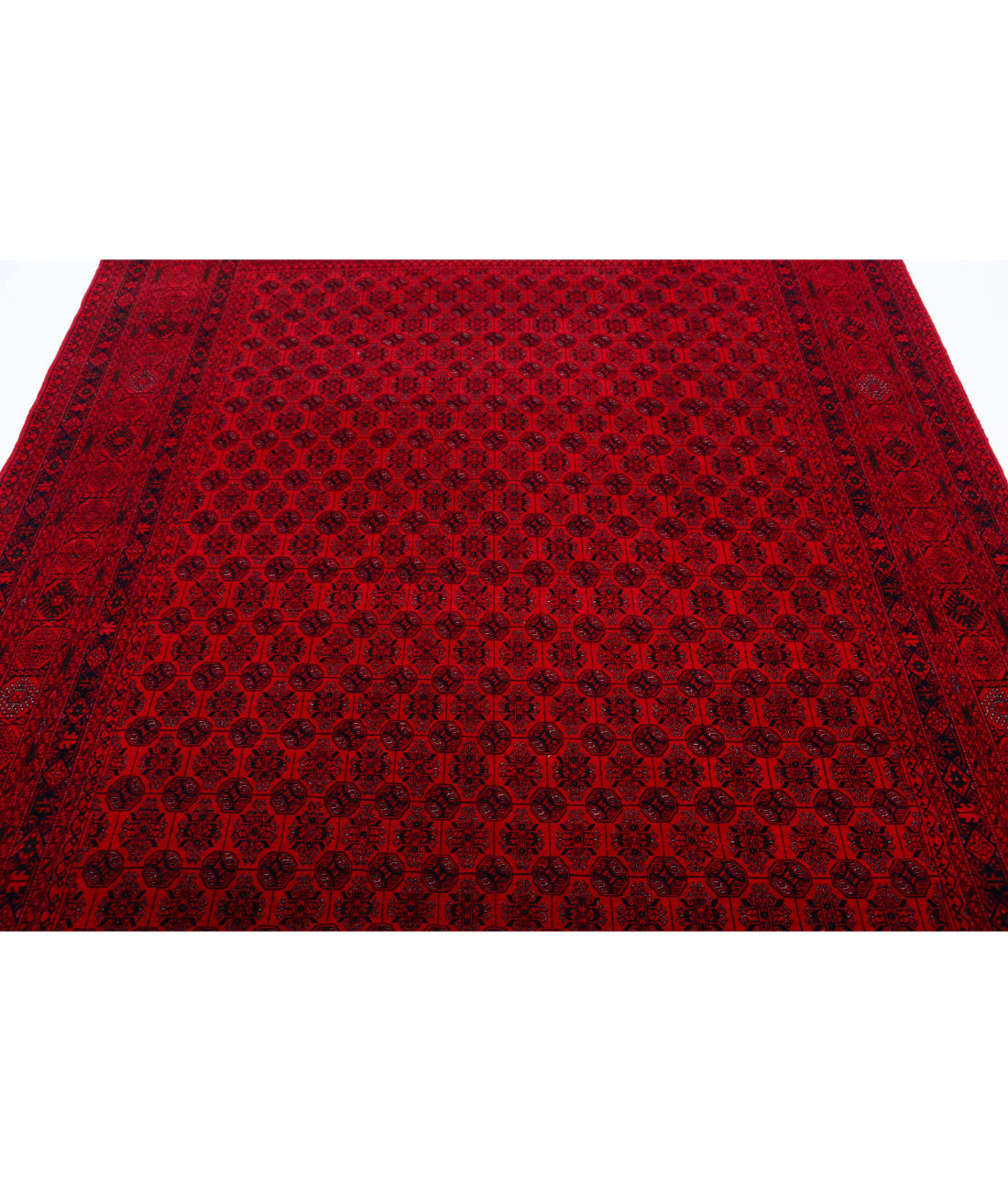 Afghan 6'6'' X 9'5'' Hand-Knotted Wool Rug 6'6'' x 9'5'' (195 X 283) / Red / Red