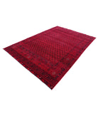 Afghan 6'5'' X 9'5'' Hand-Knotted Wool Rug 6'5'' x 9'5'' (193 X 283) / Red / Red