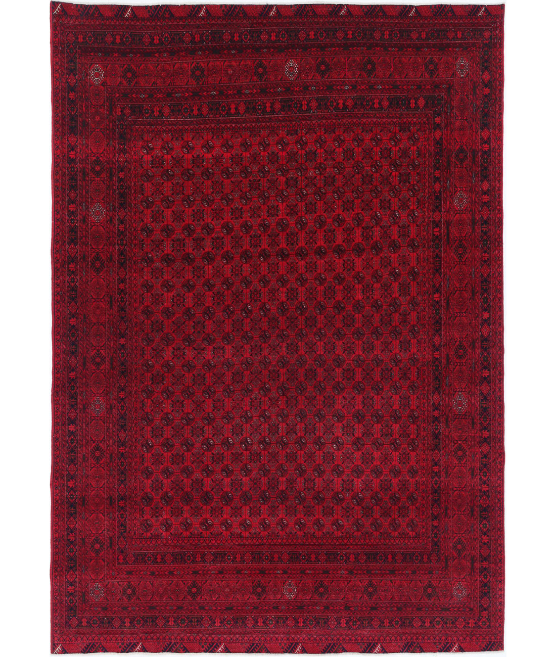 Afghan 6'5'' X 9'5'' Hand-Knotted Wool Rug 6'5'' x 9'5'' (193 X 283) / Red / Red