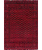 Afghan 6'5'' X 9'5'' Hand-Knotted Wool Rug 6'5'' x 9'5'' (193 X 283) / Red / Red