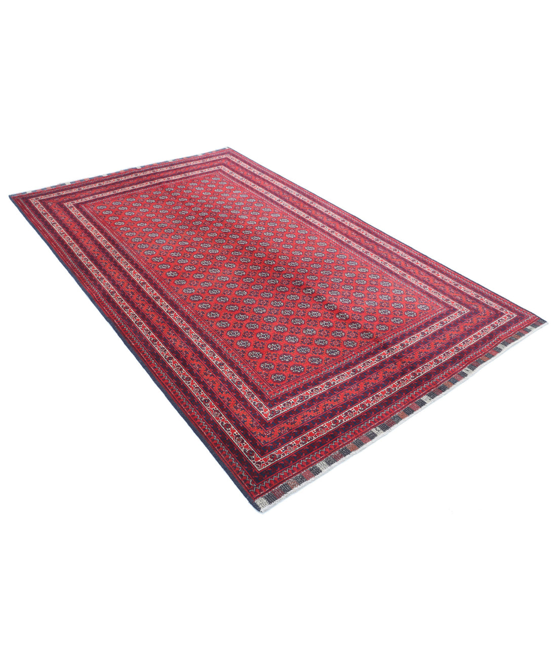 Afghan 4'11'' X 7'11'' Hand-Knotted Wool Rug 4'11'' x 7'11'' (148 X 238) / Red / Red