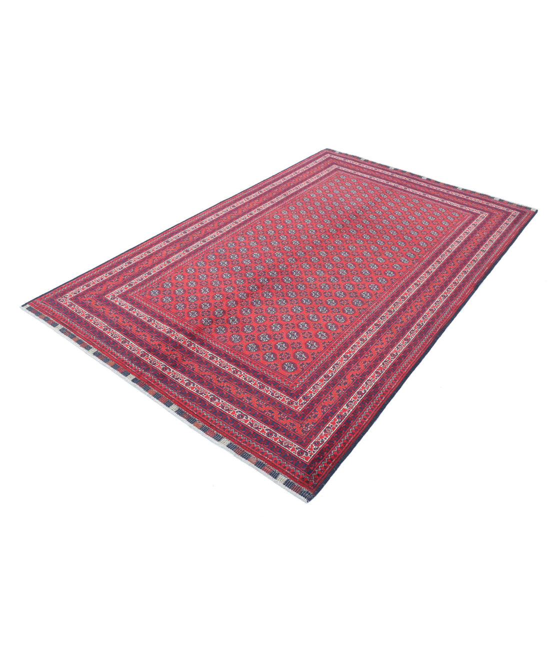 Afghan 4'11'' X 7'11'' Hand-Knotted Wool Rug 4'11'' x 7'11'' (148 X 238) / Red / Red