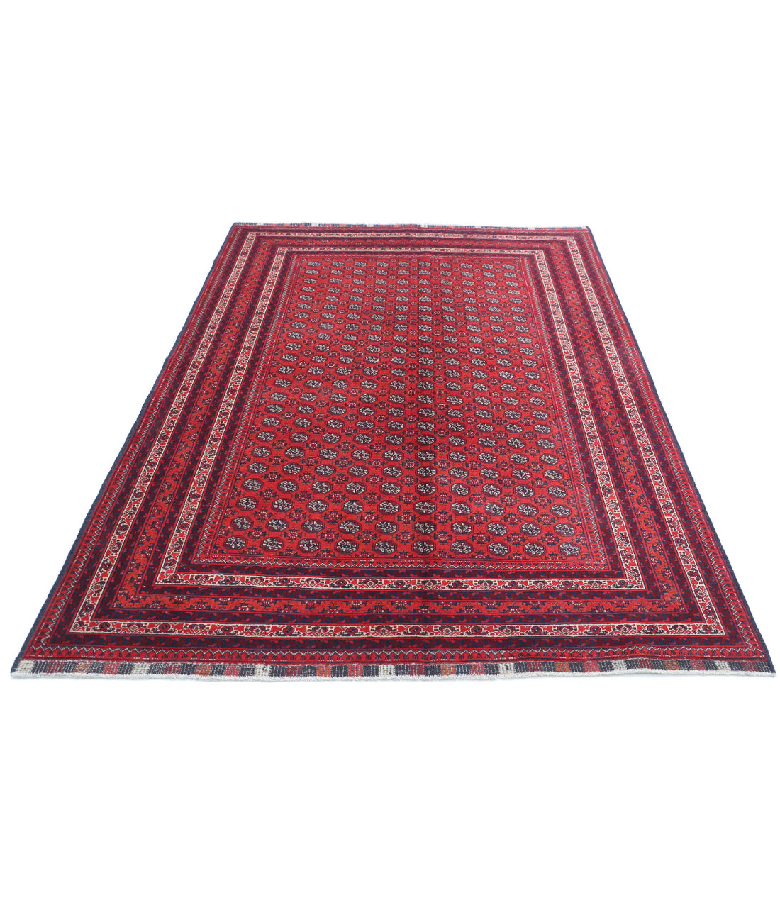 Afghan 4'11'' X 7'11'' Hand-Knotted Wool Rug 4'11'' x 7'11'' (148 X 238) / Red / Red