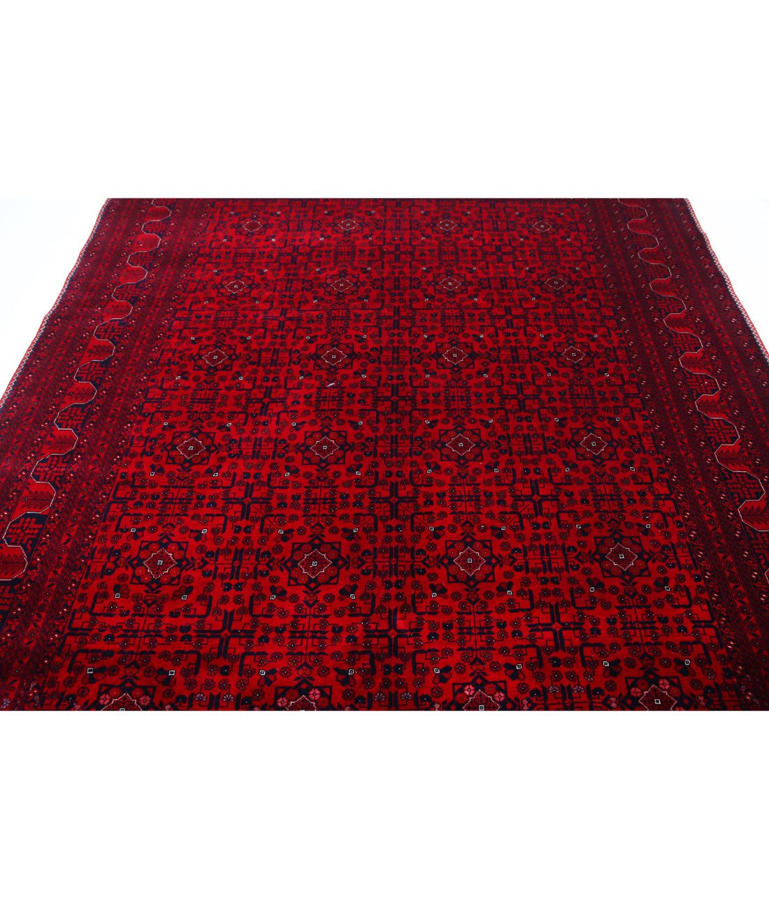 Afghan 6'8'' X 9'5'' Hand-Knotted Wool Rug 6'8'' x 9'5'' (200 X 283) / Red / Red