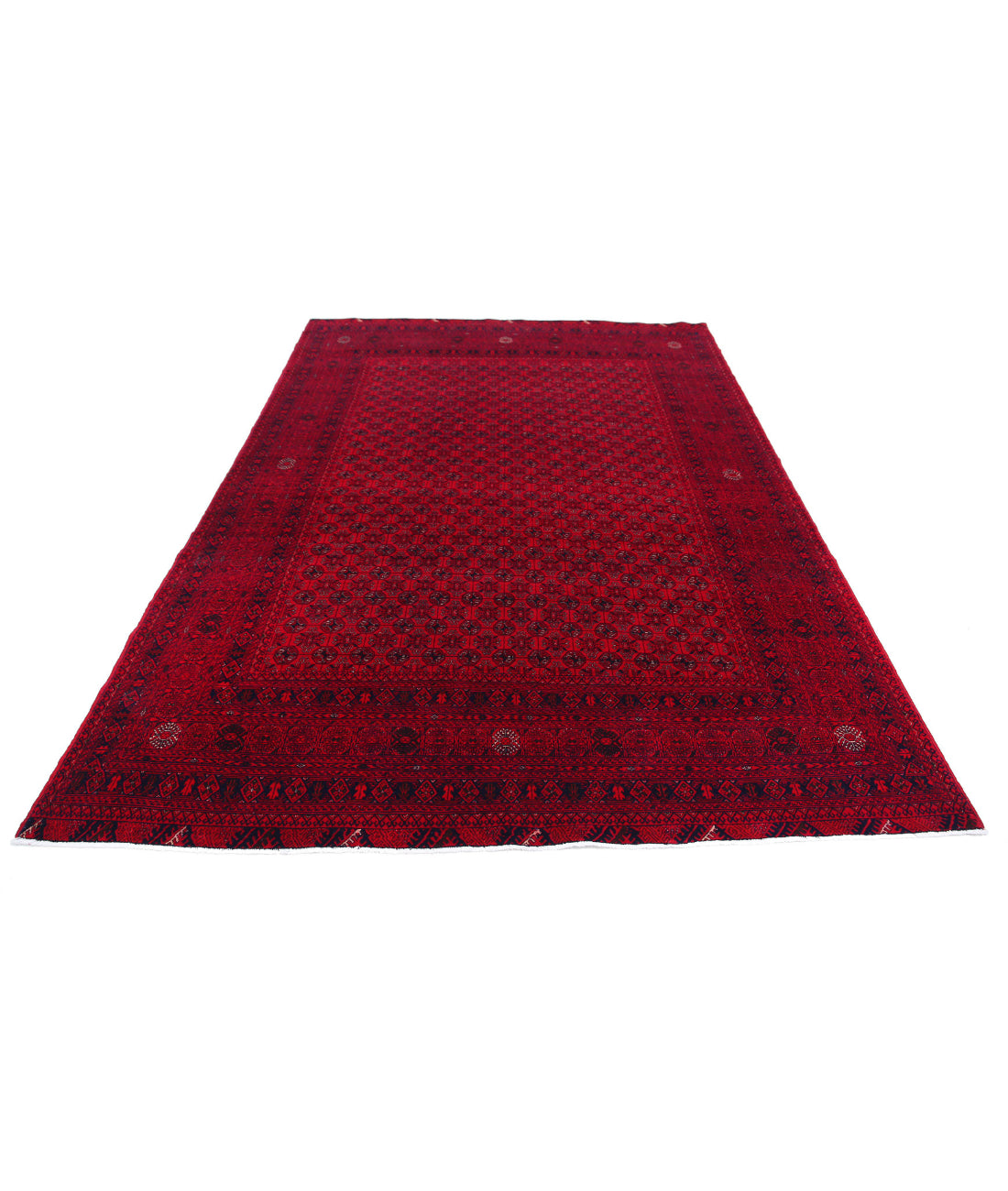 Afghan 6'5'' X 9'5'' Hand-Knotted Wool Rug 6'5'' x 9'5'' (193 X 283) / Red / Red