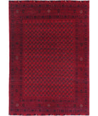 Afghan 6'5'' X 9'5'' Hand-Knotted Wool Rug 6'5'' x 9'5'' (193 X 283) / Red / Red