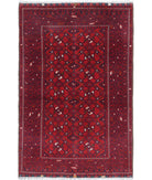 Afghan 3'1'' X 4'9'' Hand-Knotted Wool Rug 3'1'' x 4'9'' (93 X 143) / Red / Red