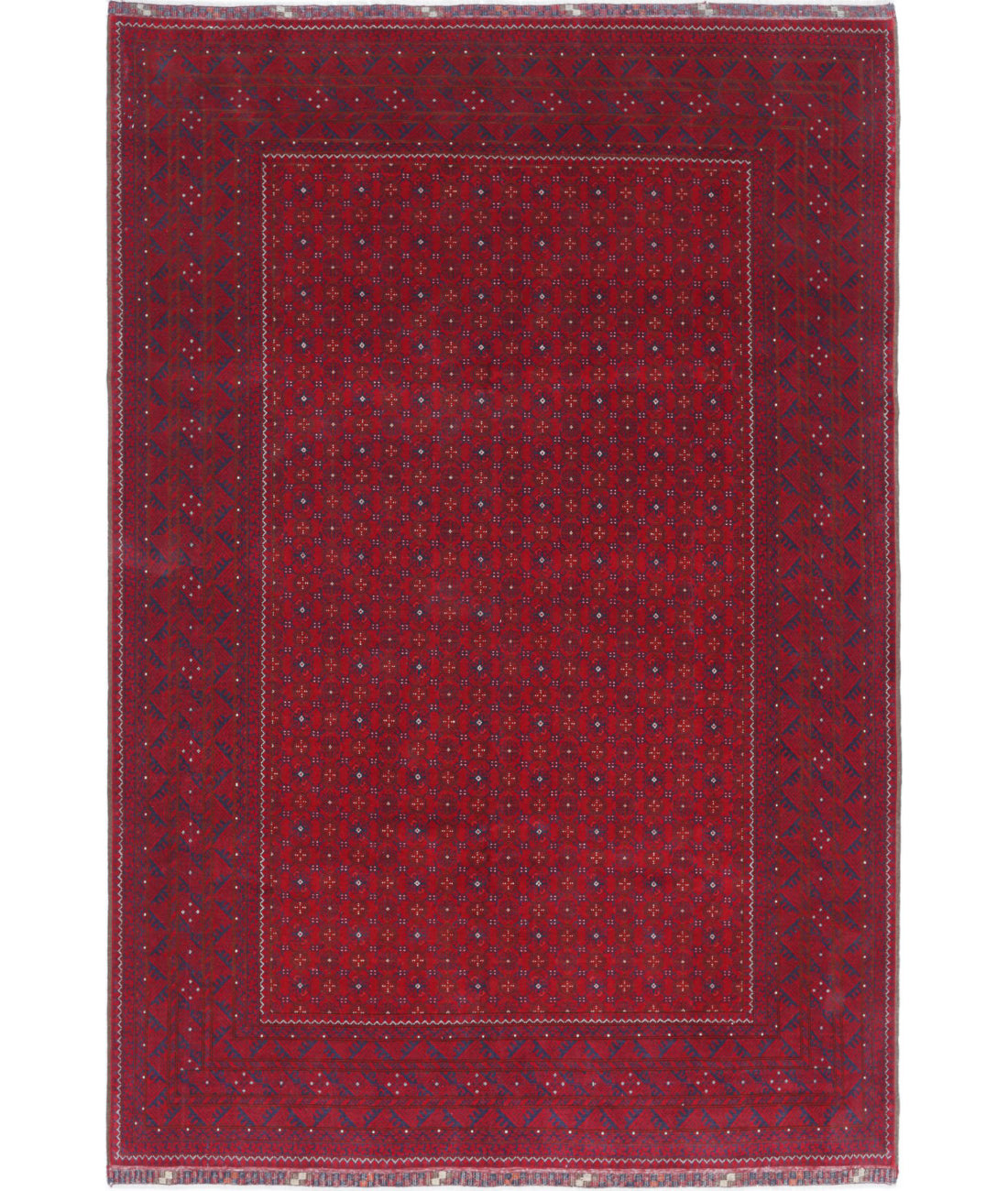 Afghan 6'4'' X 9'5'' Hand-Knotted Wool Rug 6'4'' x 9'5'' (190 X 283) / Red / Red