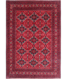 Afghan 6'6'' X 9'6'' Hand-Knotted Wool Rug 6'6'' x 9'6'' (195 X 285) / Red / Red