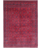 Afghan 6'8'' X 9'4'' Hand-Knotted Wool Rug 6'8'' x 9'4'' (200 X 280) / Red / Blue