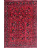 Afghan 6'6'' X 9'5'' Hand-Knotted Wool Rug 6'6'' x 9'5'' (195 X 283) / Red / Blue