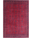 Afghan 6'7'' X 9'8'' Hand-Knotted Wool Rug 6'7'' x 9'8'' (198 X 290) / Red / Blue