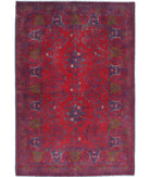 Afghan 3'3'' X 4'11'' Hand-Knotted Wool Rug 3'3'' x 4'11'' (98 X 148) / Red / Blue