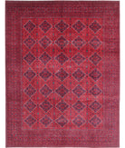 Afghan 9'8'' X 12'4'' Hand-Knotted Wool Rug 9'8'' x 12'4'' (290 X 370) / Red / Red