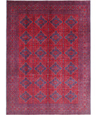 Afghan 7'11'' X 10'9'' Hand-Knotted Wool Rug 7'11'' x 10'9'' (238 X 323) / Red / Red