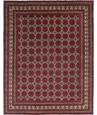 Afghan 9'10'' X 12'5'' Hand-Knotted Wool Rug 9'10'' x 12'5'' (295 X 373) / Blue / Red