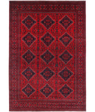 Afghan 6'6'' X 9'8'' Hand-Knotted Wool Rug 6'6'' x 9'8'' (195 X 290) / Red / Red