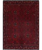 Afghan 4'9'' X 6'5'' Hand-Knotted Wool Rug 4'9'' x 6'5'' (143 X 193) / Red / Red