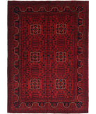 Afghan 4'9'' X 6'6'' Hand-Knotted Wool Rug 4'9'' x 6'6'' (143 X 195) / Red / Red