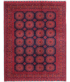 Afghan 5'0'' X 6'3'' Hand-Knotted Wool Rug 5'0'' x 6'3'' (150 X 188) / Red / Blue