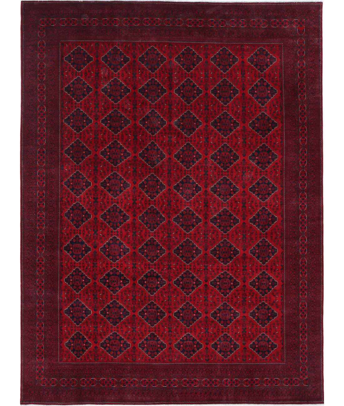 Afghan 11'9'' X 15'9'' Hand-Knotted Wool Rug 11'9'' x 15'9'' (353 X 473) / Red / N/A