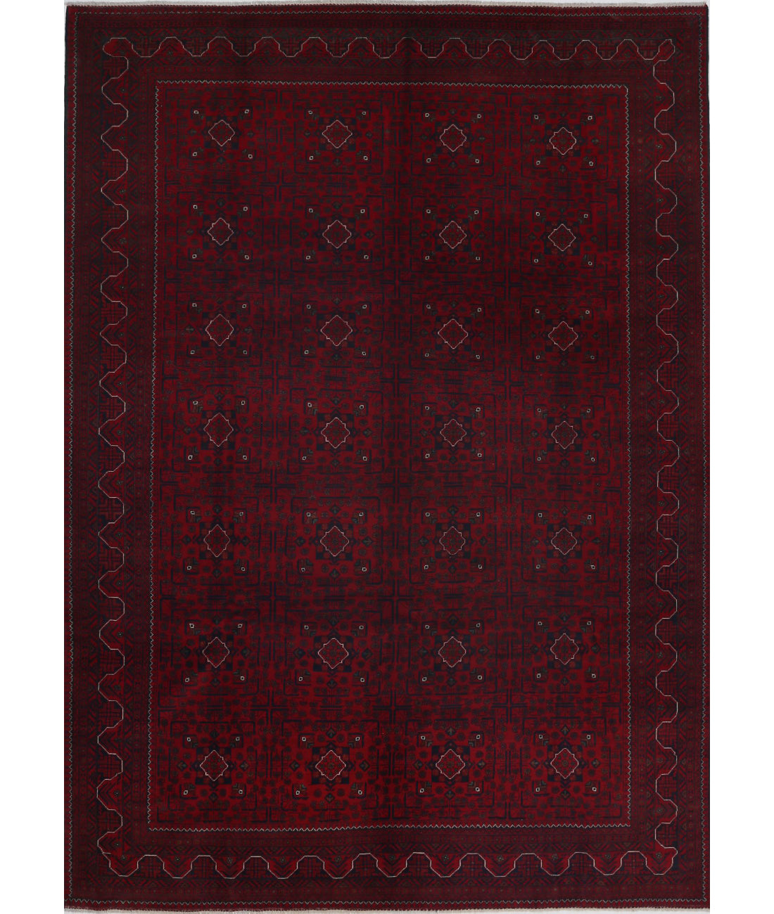 Afghan 8'0'' X 11'6'' Hand-Knotted Wool Rug 8'0'' x 11'6'' (240 X 345) / Red / N/A