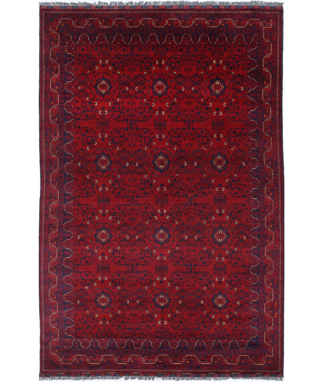 Afghan 6'4'' X 9'8'' Hand-Knotted Wool Rug 6'4'' x 9'8'' (190 X 290) / Red / N/A