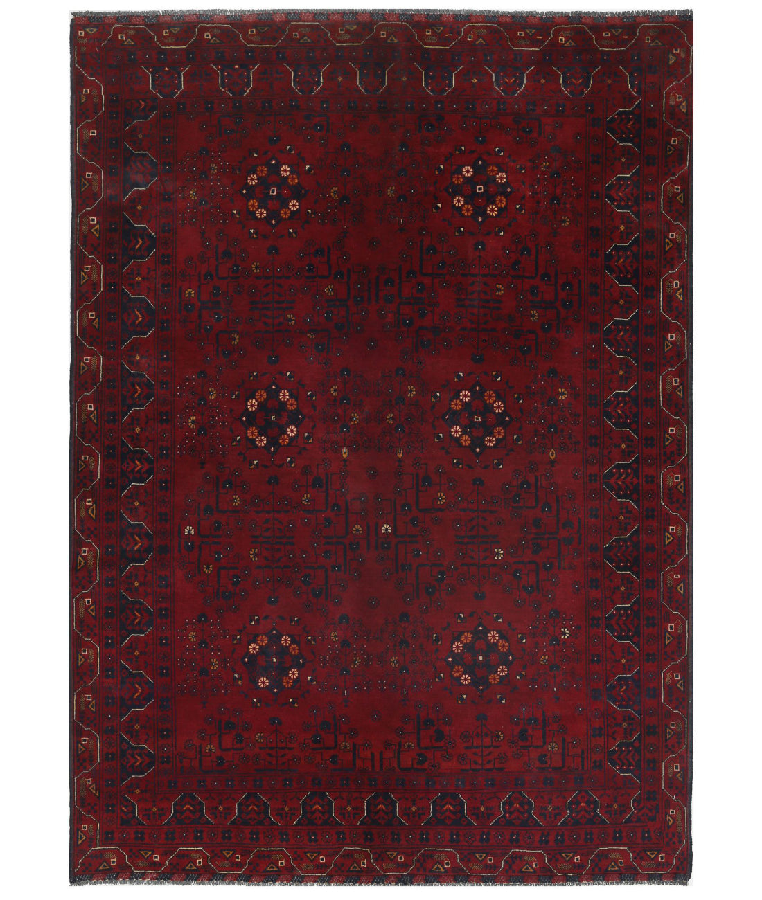 Afghan 4'10'' X 6'8'' Hand-Knotted Wool Rug 4'10'' x 6'8'' (145 X 200) / Red / N/A