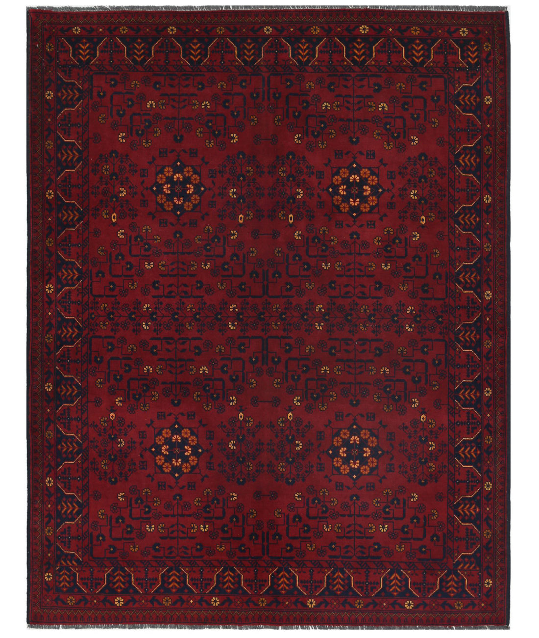 Afghan 4'10'' X 6'4'' Hand-Knotted Wool Rug 4'10'' x 6'4'' (145 X 190) / Red / N/A