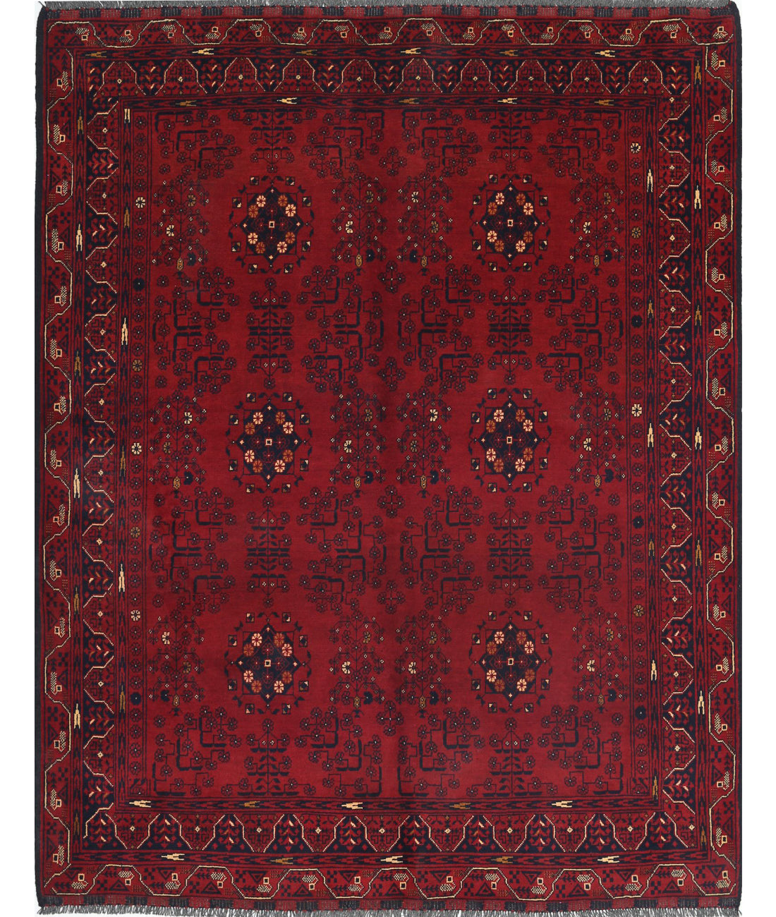 Afghan 4'10'' X 6'3'' Hand-Knotted Wool Rug 4'10'' x 6'3'' (145 X 188) / Red / N/A