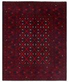 Afghan 5'0'' X 6'2'' Hand-Knotted Wool Rug 5'0'' x 6'2'' (150 X 185) / Red / N/A