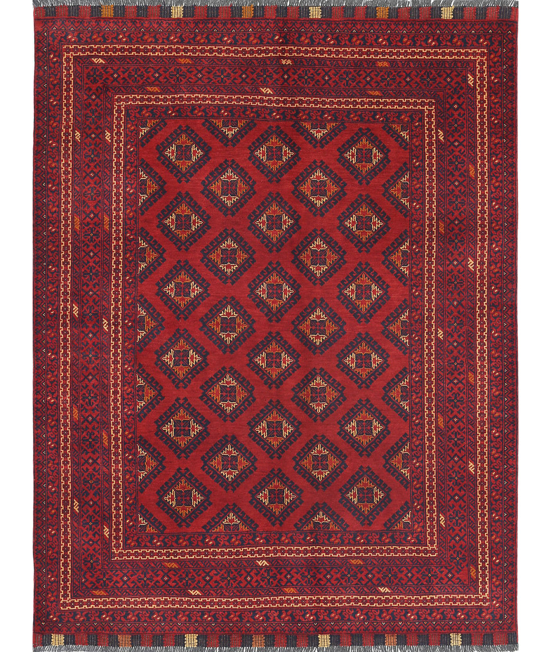 Afghan 5'0'' X 6'4'' Hand-Knotted Wool Rug 5'0'' x 6'4'' (150 X 190) / Red / N/A