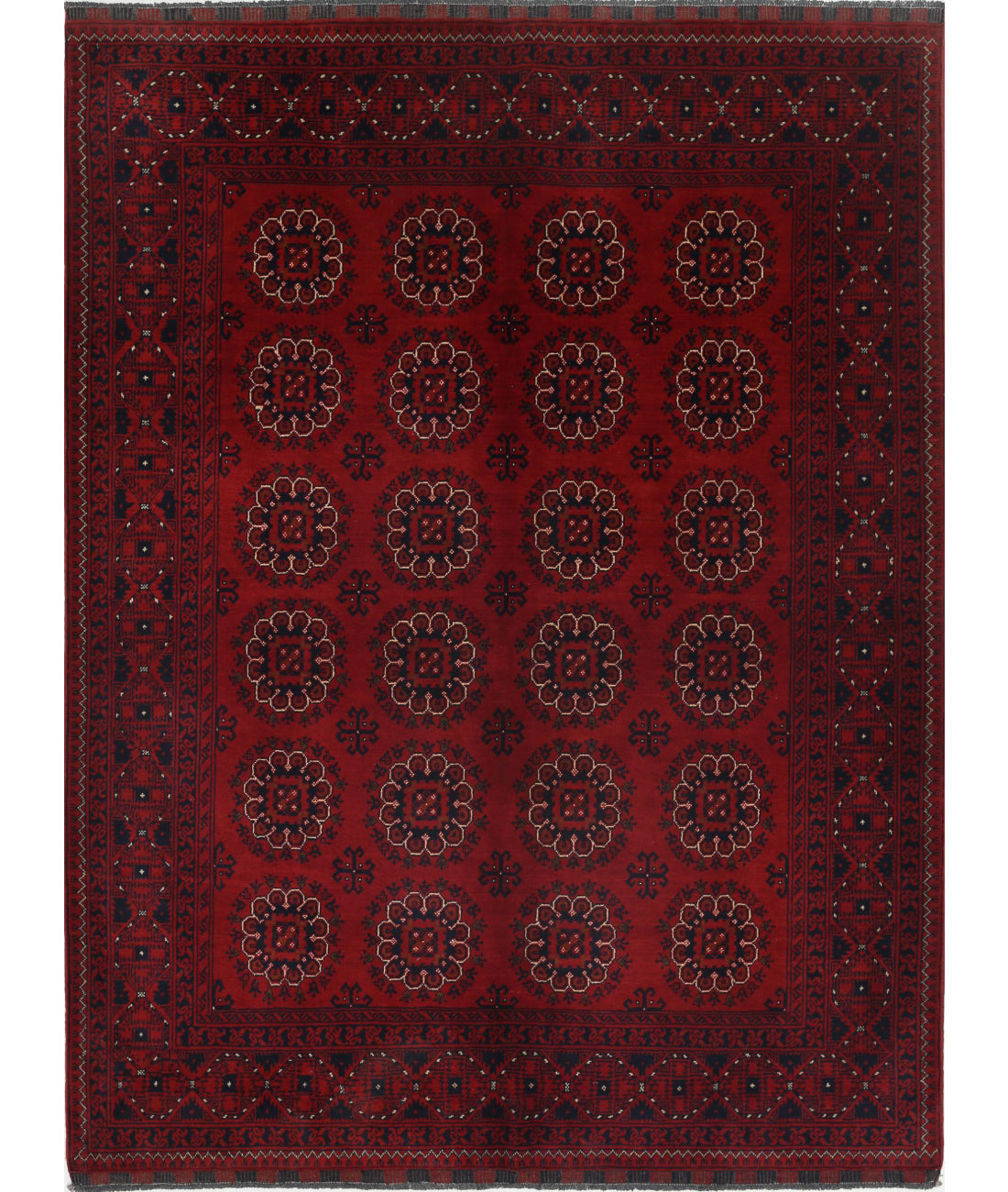 Afghan 5'1'' X 6'8'' Hand-Knotted Wool Rug 5'1'' x 6'8'' (153 X 200) / Red / N/A