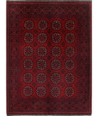 Afghan 5'1'' X 6'8'' Hand-Knotted Wool Rug 5'1'' x 6'8'' (153 X 200) / Red / N/A