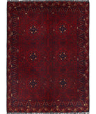 Afghan 4'9'' X 6'5'' Hand-Knotted Wool Rug 4'9'' x 6'5'' (143 X 193) / Red / N/A