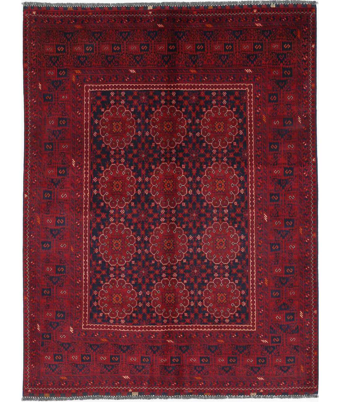 Afghan 4'9'' X 6'4'' Hand-Knotted Wool Rug 4'9'' x 6'4'' (143 X 190) / Red / N/A