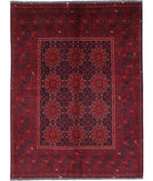 Afghan 4'9'' X 6'4'' Hand-Knotted Wool Rug 4'9'' x 6'4'' (143 X 190) / Red / N/A