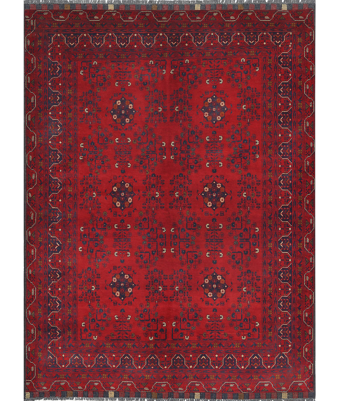 Afghan 5'0'' X 6'7'' Hand-Knotted Wool Rug 5'0'' x 6'7'' (150 X 198) / Red / N/A