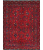 Afghan 5'0'' X 6'7'' Hand-Knotted Wool Rug 5'0'' x 6'7'' (150 X 198) / Red / N/A