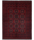 Afghan 4'9'' X 6'1'' Hand-Knotted Wool Rug 4'9'' x 6'1'' (143 X 183) / Red / N/A