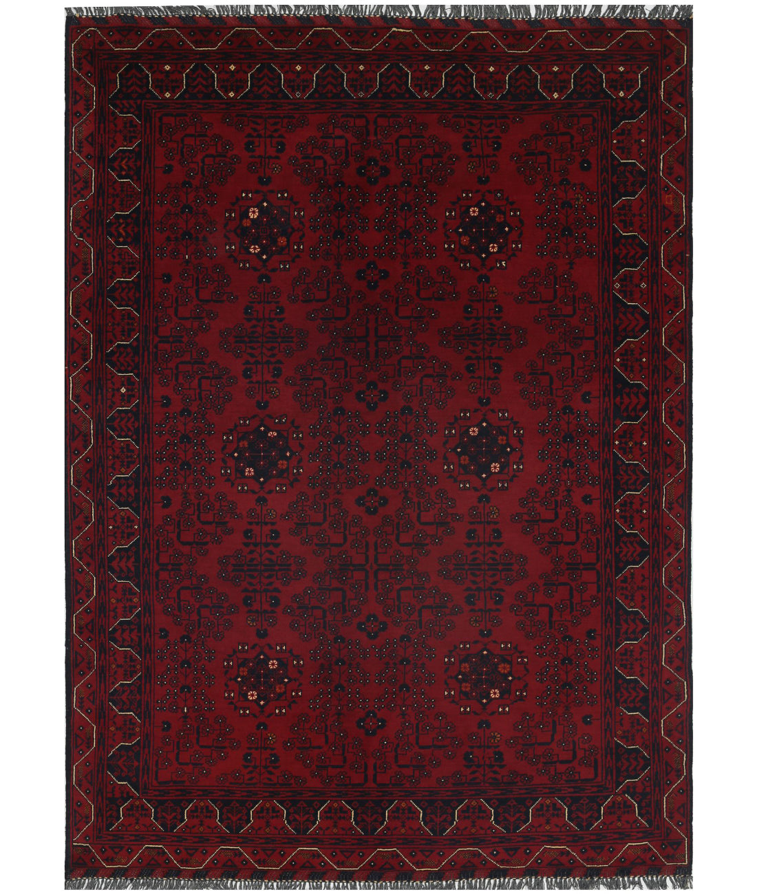 Afghan 4'9'' X 6'6'' Hand-Knotted Wool Rug 4'9'' x 6'6'' (143 X 195) / Red / N/A