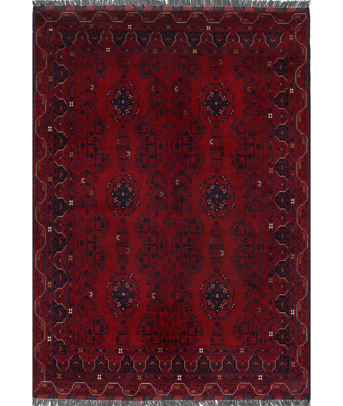 Afghan 4'1'' X 6'1'' Hand-Knotted Wool Rug 4'1'' x 6'1'' (123 X 183) / Red / N/A