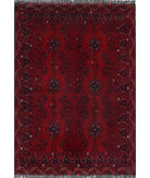 Afghan 4'1'' X 6'1'' Hand-Knotted Wool Rug 4'1'' x 6'1'' (123 X 183) / Red / N/A