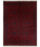 Afghan 4'10'' X 6'5'' Hand-Knotted Wool Rug 4'10'' x 6'5'' (145 X 193) / Red / N/A