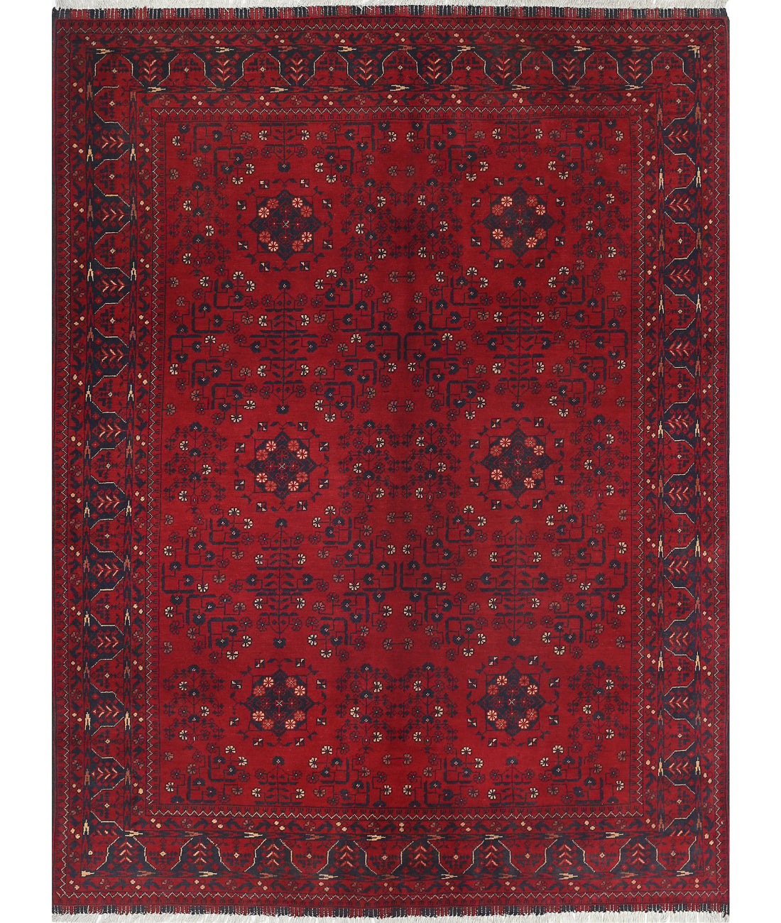 Afghan 4'11'' X 6'7'' Hand-Knotted Wool Rug 4'11'' x 6'7'' (148 X 198) / Red / N/A