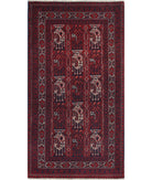 Afghan 2'2'' X 4'1'' Hand-Knotted Wool Rug 2'2'' x 4'1'' (65 X 123) / Red / N/A