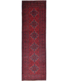 Afghan 2'9'' X 9'3'' Hand-Knotted Wool Rug 2'9'' x 9'3'' (83 X 278) / Red / N/A