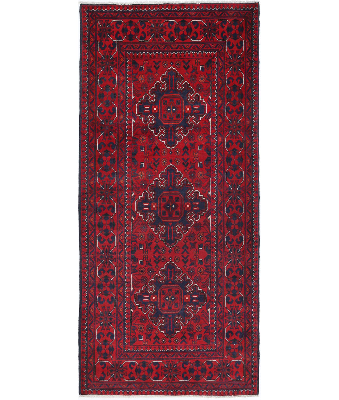 Afghan 2'10'' X 6'5'' Hand-Knotted Wool Rug 2'10'' x 6'5'' (85 X 193) / Red / N/A